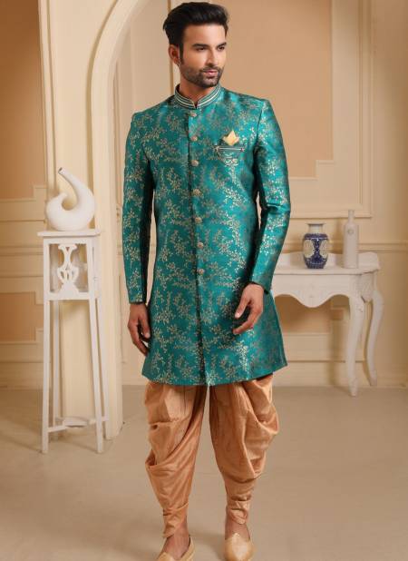 Archies Creation Traditional Jacquard Silk Digital Print Party Wear Indo Western Mens Collection